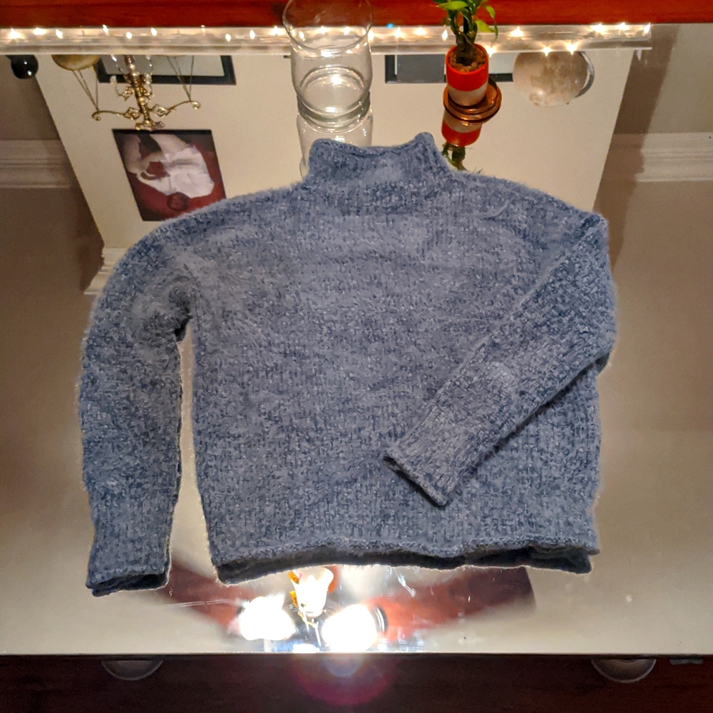 Rachel Zoe women's  casual warm Mock turtleneck Blue